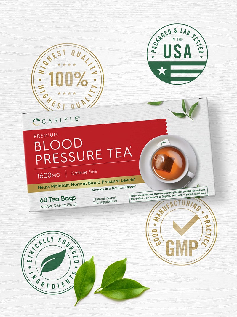 Carlyle Blood Pressure Tea Bags | 60 Count | with Hibiscus Flower | Vegetarian, Non-GMO & Gluten Free, Herbal Tea Supplement - Image 5
